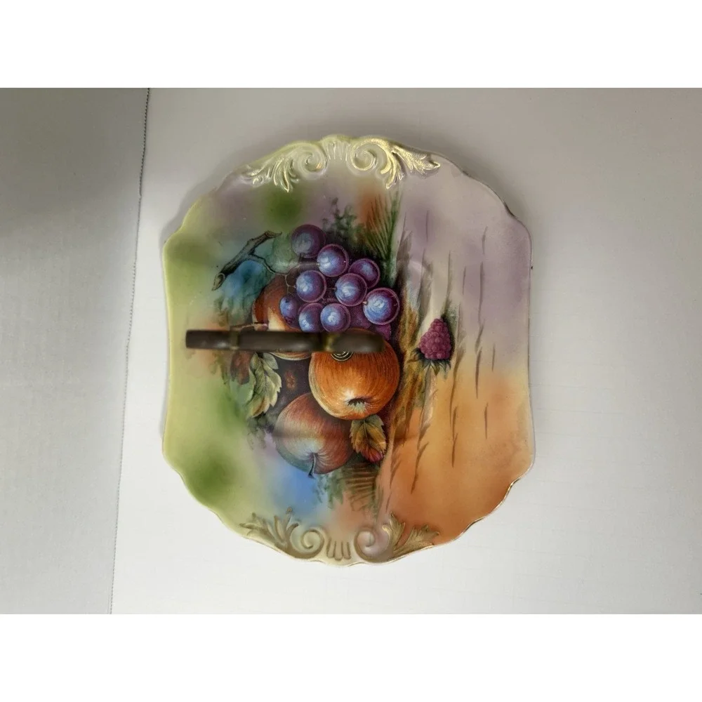 Fruit Tray Candy Dish Trinket Serving Stem Handle Appetizer Nut‎ Vintage Gold